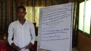 Participant presenting group feedback